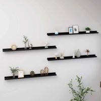 Wall Shelves 4 pcs Black 39.4"x3.5"x1.2" - Black