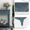 TREXM Daisy Series Console Table Traditional Design with Two Drawers and Bottom Shelf (Navy) - As Picture