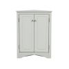 Triangle Bathroom Storage Cabinet with Adjustable Shelves, Freestanding Floor Cabinet for Home Kitchen - Grey