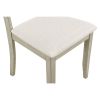 Farmhouse Wood 5-Piece Dining Table Set with 2-Tier Storage Shelves,Kitchen Set for 4 with Padded Dining Chairs - Beige
