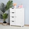 White Bathroom Storage Cabinet, Floor Cabinet with Adjustable Shelf and Drawers - White