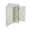 Triangle Bathroom Storage Cabinet with Adjustable Shelves, Freestanding Floor Cabinet for Home Kitchen - Grey