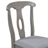 Rustic Wood Padded Dining Chairs for 4 - Gray
