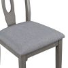 Rustic Wood Padded Dining Chairs for 4 - Gray