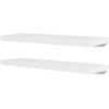 2 White MDF Floating Wall Display Shelves Book/DVD Storage - White