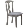 Rustic Wood Padded Dining Chairs for 4 - Gray