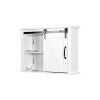 Bathroom Wall Cabinet with 2 Adjustable Shelves Wooden Storage Cabinet with a Barn Door 27.16x7.8x19.68 inch - as pic