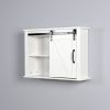 Bathroom Wall Cabinet with 2 Adjustable Shelves Wooden Storage Cabinet with a Barn Door 27.16x7.8x19.68 inch - as pic