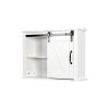 Bathroom Wall Cabinet with 2 Adjustable Shelves Wooden Storage Cabinet with a Barn Door 27.16x7.8x19.68 inch - as pic