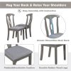 Rustic Wood Padded Dining Chairs for 4 - Gray